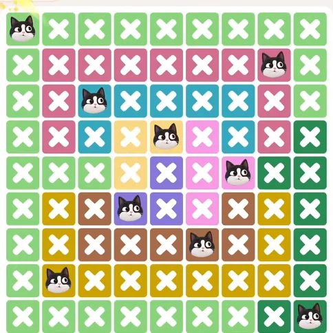 Meowdoku Level 1094 solved board with every cat placed