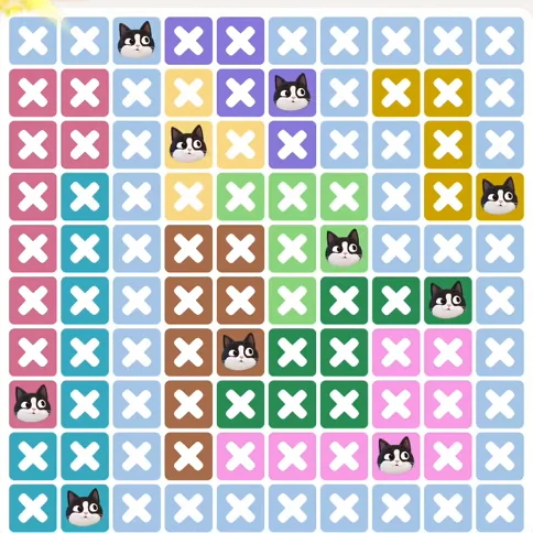 Meowdoku Level 1116 solved board with every cat placed