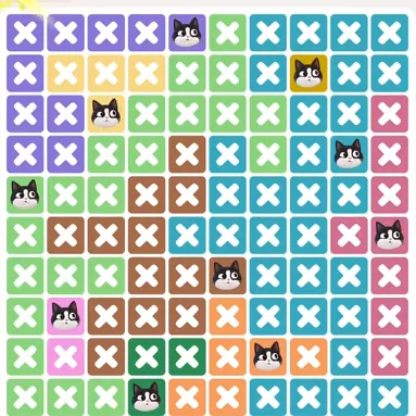 Meowdoku Level 1120 solved board with every cat placed