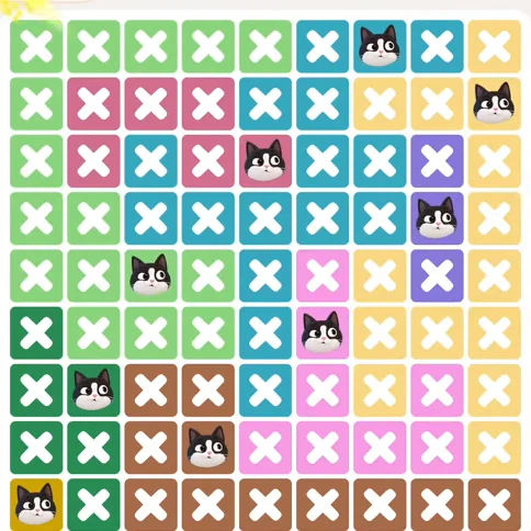 Meowdoku Level 1137 solved board with every cat placed