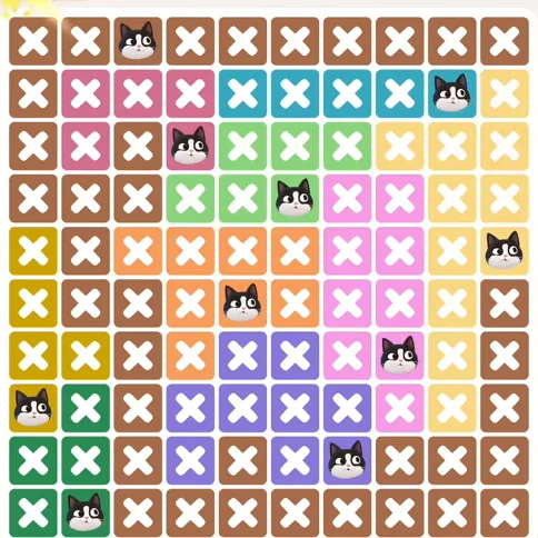 Meowdoku Level 1142 solved board with every cat placed