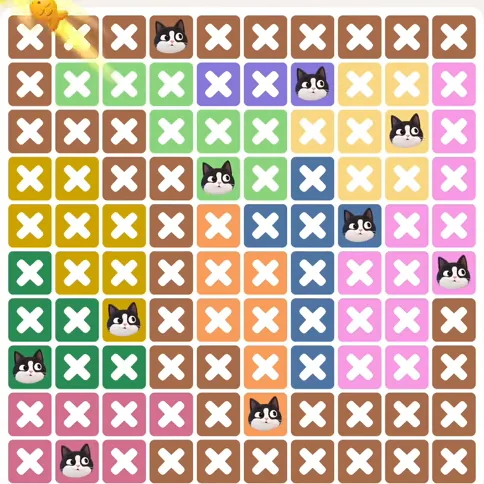 Meowdoku Level 1149 solved board with every cat placed
