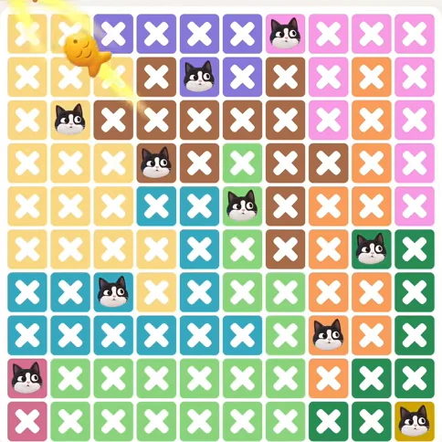 Meowdoku Level 1150 solved board with every cat placed