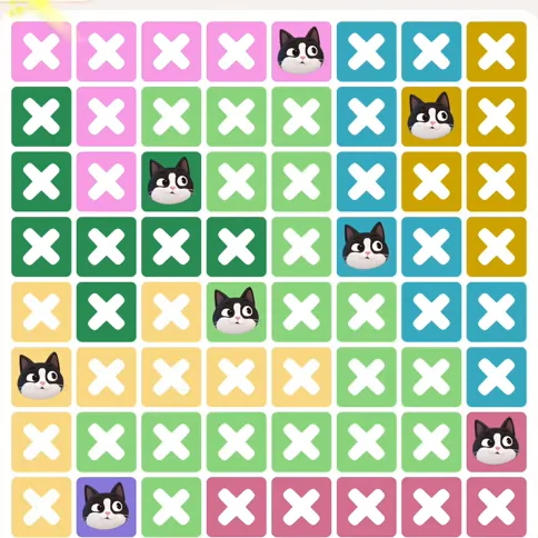 Meowdoku Level 1151 solved board with every cat placed