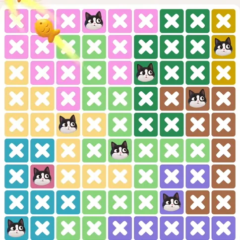 Meowdoku Level 1157 solved board with every cat placed