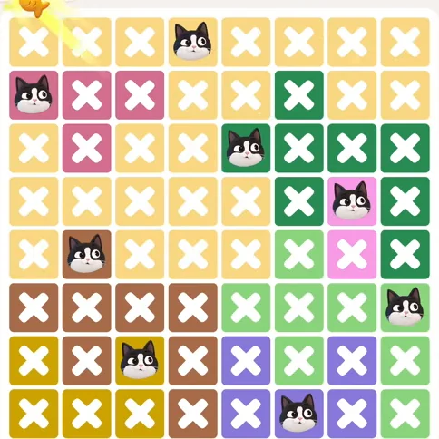 Meowdoku Level 1161 solved board with every cat placed