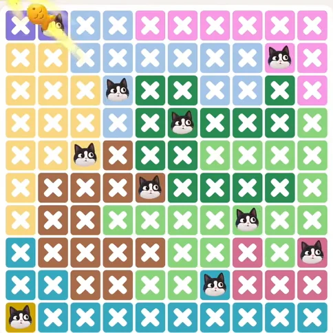 Meowdoku Level 1163 solved board with every cat placed