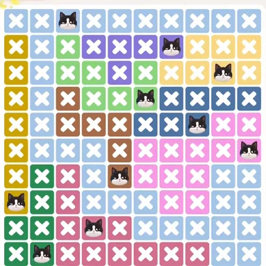 Meowdoku Level 1173 solved board with every cat placed