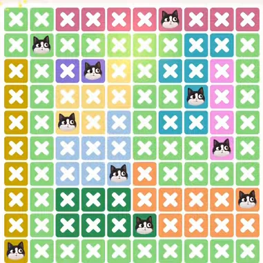 Meowdoku Level 1178 solved board with every cat placed