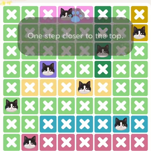 Meowdoku Level 1181 solved board with every cat placed