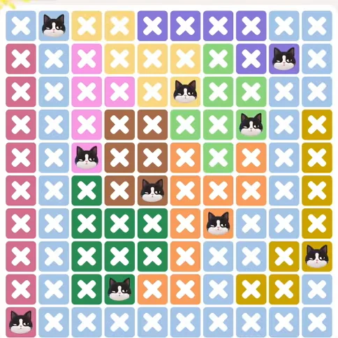 Meowdoku Level 1239 solved board with every cat placed