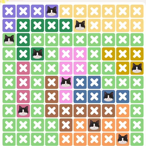 Meowdoku Level 1248 solved board with every cat placed
