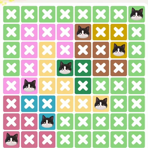 Meowdoku Level 1251 solved board with every cat placed
