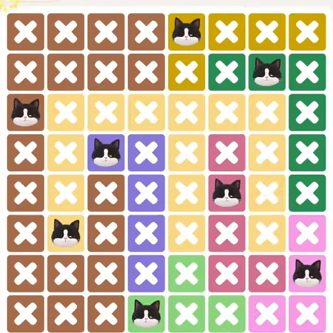 Meowdoku Level 1271 solved board with every cat placed