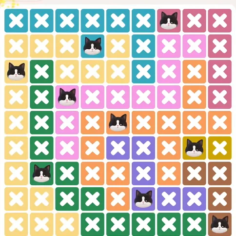 Meowdoku Level 1274 solved board with every cat placed
