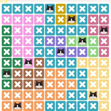 Meowdoku Level 1282 solved board with every cat placed