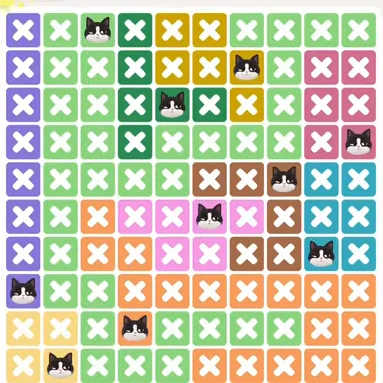 Meowdoku Level 1315 solved board with every cat placed