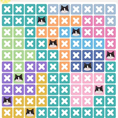 Meowdoku Level 1356 solved board with every cat placed