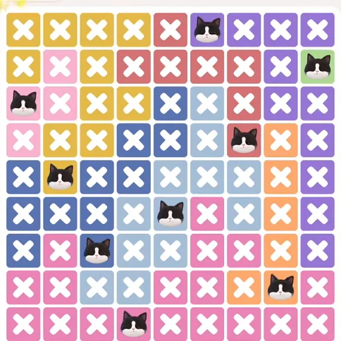 Meowdoku Level 1357 solved board with every cat placed