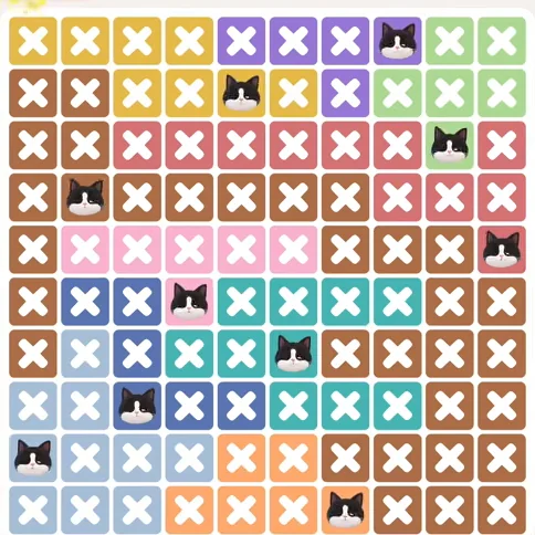 Meowdoku Level 1359 solved board with every cat placed