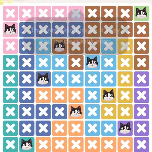 Meowdoku Level 1367 solved board with every cat placed
