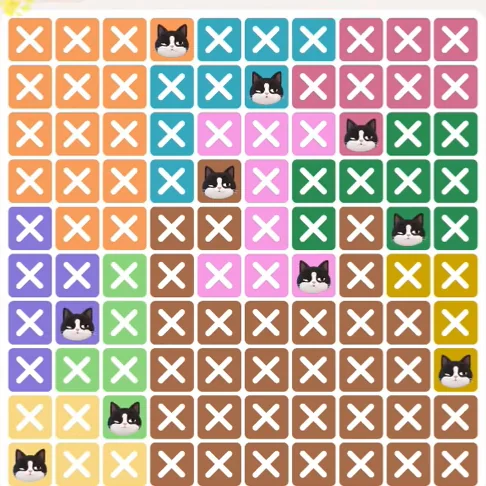 Meowdoku Level 326 solved board with every cat placed