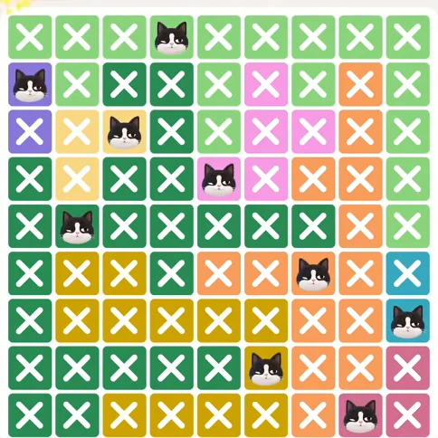 Meowdoku Level 337 solved board with every cat placed