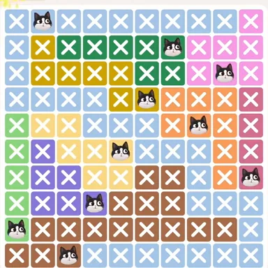 Meowdoku Level 426 solved board with every cat placed