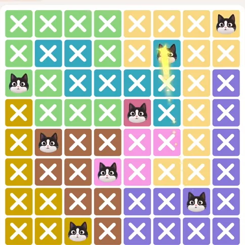 Meowdoku Level 431 solved board with every cat placed