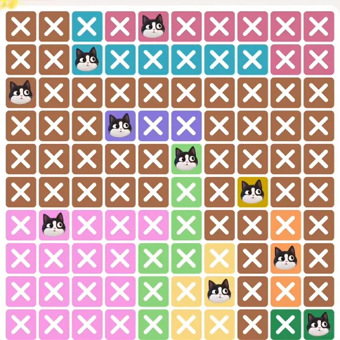 Meowdoku Level 639 solved board with every cat placed