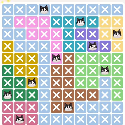 Meowdoku Level 659 solved board with every cat placed
