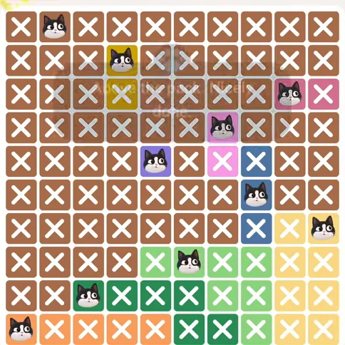 Meowdoku Level 662 solved board with every cat placed