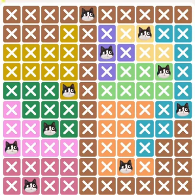 Meowdoku Level 663 solved board with every cat placed