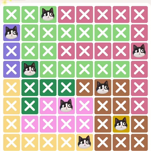 Meowdoku Level 691 solved board with every cat placed