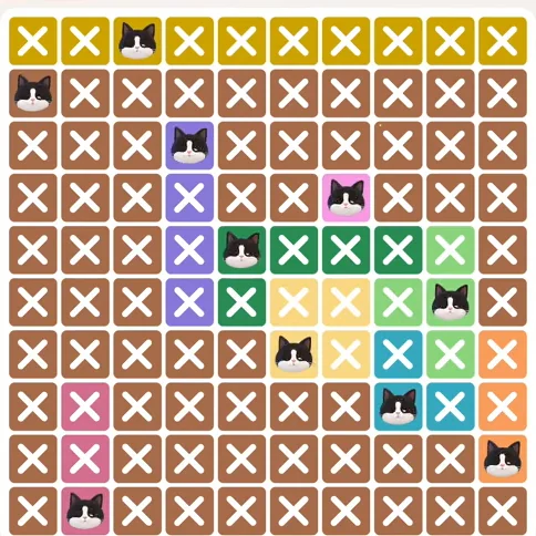 Meowdoku Level 699 solved board with every cat placed