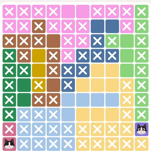 Meowdoku Level 700 solved board with every cat placed