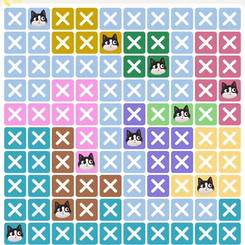 Meowdoku Level 756 solved board with every cat placed
