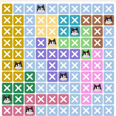 Meowdoku Level 759 solved board with every cat placed