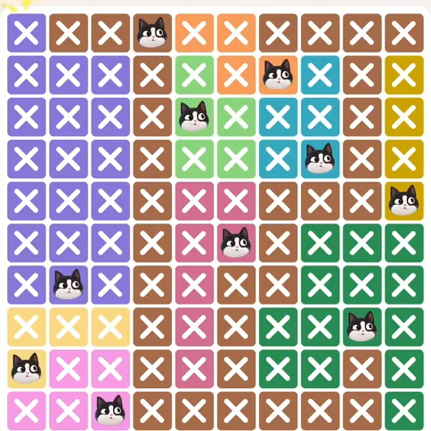 Meowdoku Level 773 solved board with every cat placed