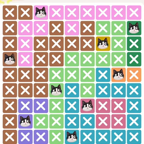 Meowdoku Level 774 solved board with every cat placed