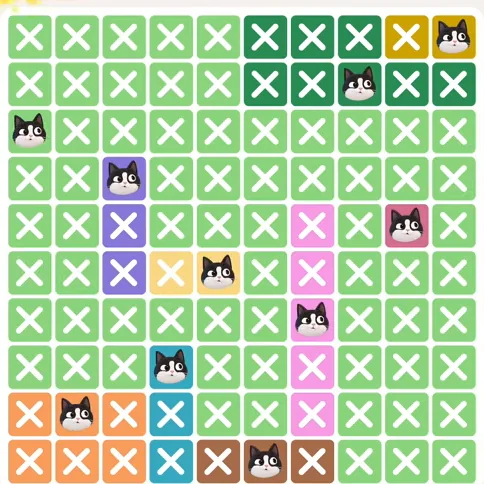 Meowdoku Level 775 solved board with every cat placed