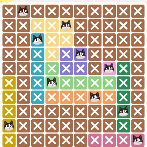 Meowdoku Level 778 solved board with every cat placed