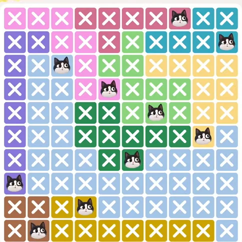 Meowdoku Level 779 solved board with every cat placed