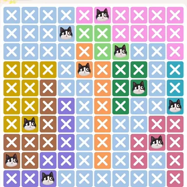 Meowdoku Level 783 solved board with every cat placed