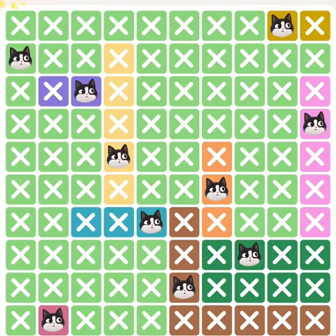 Meowdoku Level 788 solved board with every cat placed