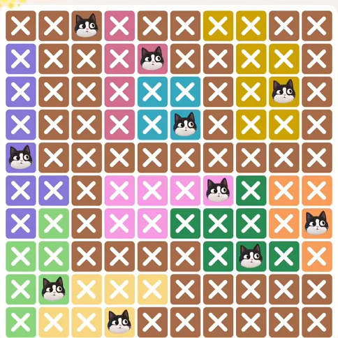 Meowdoku Level 793 solved board with every cat placed