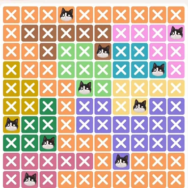 Meowdoku Level 846 solved board with every cat placed