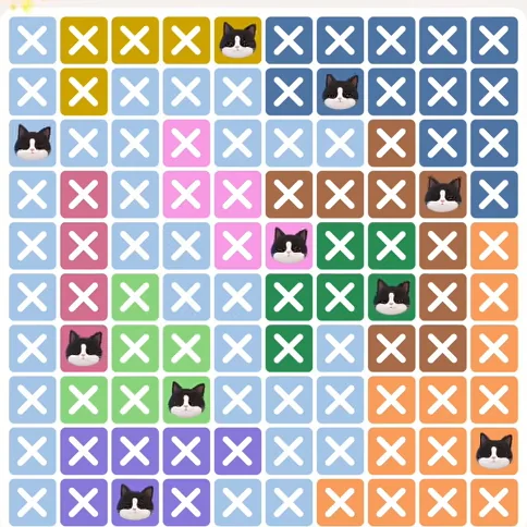 Meowdoku Level 859 solved board with every cat placed