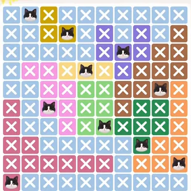Meowdoku Level 860 solved board with every cat placed