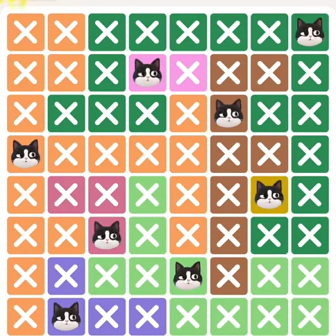 Meowdoku Level 861 solved board with every cat placed